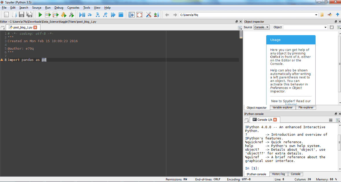Data Science with Python Starting (Installation of the required